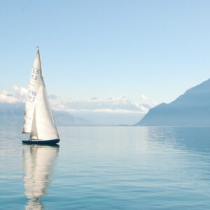 White Sailboat on Water